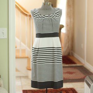 BANANA REPUBLIC Navy Blue and White Striped Dress